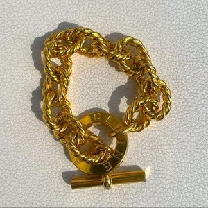 100% Authentic CELINE Vintage Gold-plated Bracelet